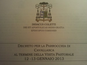 Decreto visita Pastorale 1